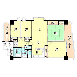 ライオンズマンション灘南 8階4LDKの間取り