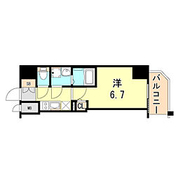 ファーストフィオーレ神戸駅前 12階1Kの間取り