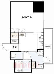 神戸元町Ｎｏａｈ 5階1Kの間取り