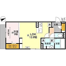 D-residence上甲子園 1階1LDKの間取り