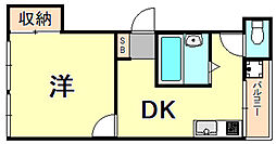 ＵＣ　ＤＡＩＫＡＩ 2階1DKの間取り