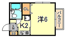 ジュネシスみづほ ワンルームの間取図画像