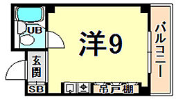 ベイサイド武庫川 ワンルームの間取図画像