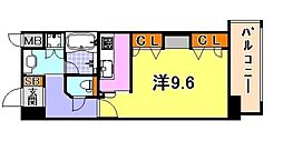 ＫＡＩＳＥＩ新神戸第2ＷＥＳＴ 6階1Kの間取り