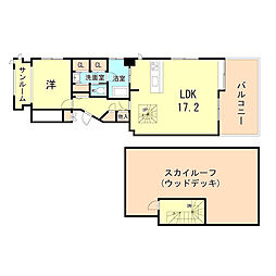 ワコーレ三宮ランドマークシティ 11階1LDKの間取り