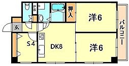 ランデージ神戸花隈 1階2SDKの間取り