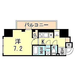 アプリーレ三宮イースト 7階1Kの間取り