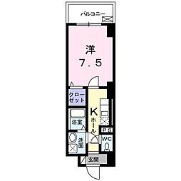 アシストみなと元町 12階1Kの間取り