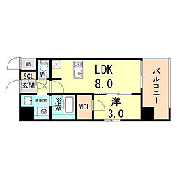 ＡｒｔｉｚＡ王子公園Ｄ．Ｃ． 6階1LDKの間取り