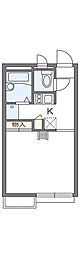 レオパレスウィステリア 1Kの間取図画像