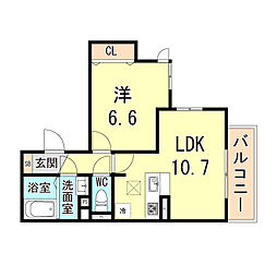 間取図画像 1LDK