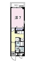 リヴァージュ出来島 2階1Kの間取り