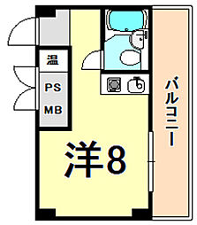元町アーバンライフ 10階ワンルームの間取り
