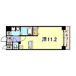 レオンコンフォート神戸西 8階ワンルームの間取り