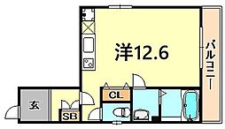 エスポワール加納町 5階ワンルームの間取り