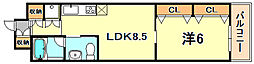 REGINA 8階1LDKの間取り