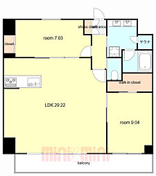 プレジオ西宮北口 701 7階2LDKの間取り