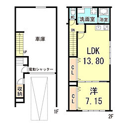 尼崎市西昆陽2丁目アパート 1LDKの間取図画像