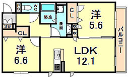 間取図画像 2LDK