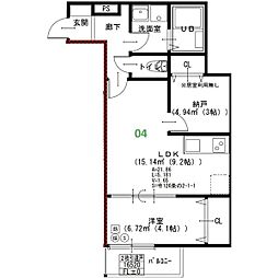 大阪市淀川区加島1丁目アパート 1SLDKの間取図画像