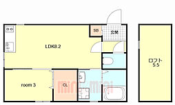 Leggero武庫川 1LDKの間取図画像