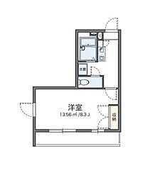 レオパレスみその 1Kの間取図画像