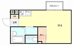 ハイツ ワンルームの間取図画像