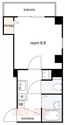 KマンションJIN 1Kの間取図画像