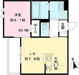 YOUR MAISON 立花 1LDKの間取図画像