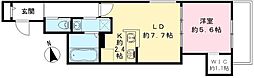 YOUR MAISON 立花 1LDKの間取図画像