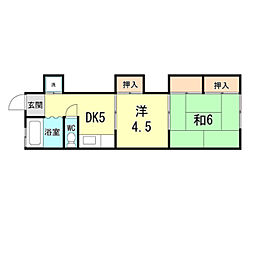 増谷文化 2DKの間取図画像