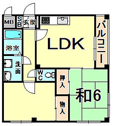サライ西野 2LDKの間取図画像