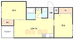 アカネマンション 2LDKの間取図画像