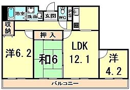 フェリーチェ尼崎 3LDKの間取図画像