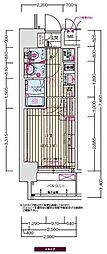 プレサンスOSAKA姫里ヴィオン 1Kの間取図画像