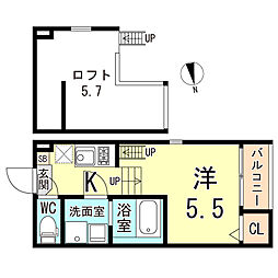 Growth御幣島 1Kの間取図画像