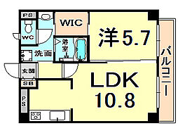 アウローラ武庫之荘 1LDKの間取図画像