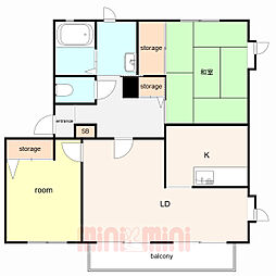 ユーロメゾン伊丹 3LDKの間取図画像