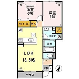 セレーノ中野 2LDKの間取図画像