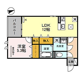 リレント武庫之荘 1LDKの間取図画像