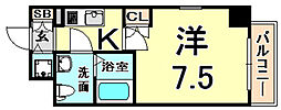 エス・キュート尼崎2 1Kの間取図画像