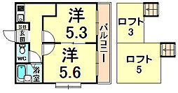 モナムール武庫之荘 2Kの間取図画像
