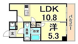 エス・キュート尼崎2 1LDKの間取図画像