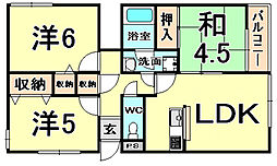 サーティ福弥 3LDKの間取図画像