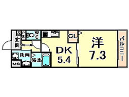 エスポアール 1DKの間取図画像