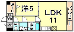 マ・メゾン・金楽寺 1LDKの間取図画像