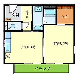 サンライズコート 1DKの間取図画像