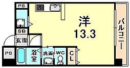 アーバネックス尼崎東難波 ワンルームの間取図画像