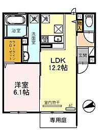 アリビオ 1LDKの間取図画像