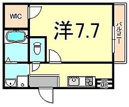 フジパレス栗山公園 1Kの間取図画像